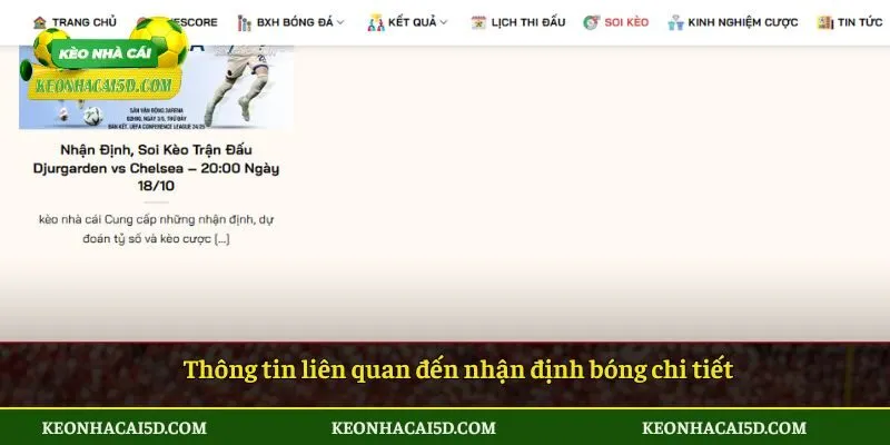 Thông tin liên quan đến nhận định bóng chi tiết